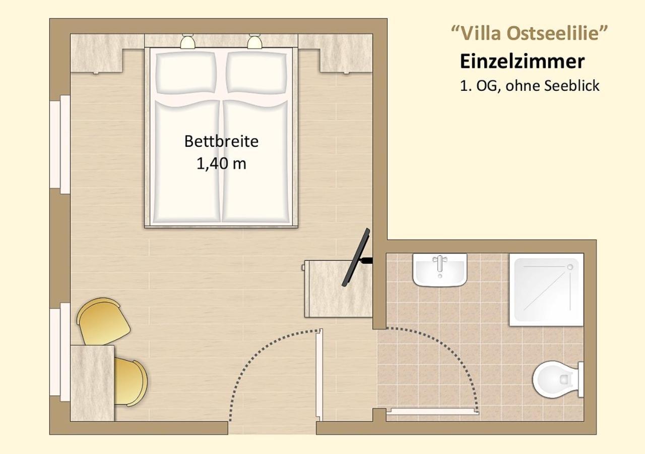Ferienzimmer In Der Villa Ostseelilie 萨斯尼茨 外观 照片